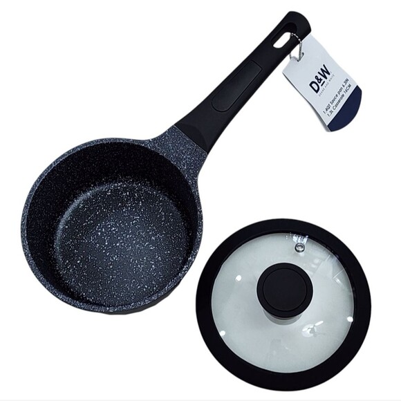 D&W Premiwm Cookware 6.3" Saucepan Casserole with Lid Non Stick Aluminum 1.4Qt - Picture 2 of 14